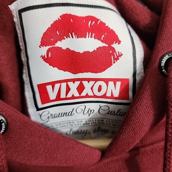 Dixxon Vixxon Womens Large Pullover Burgundy Hoodie Brand New - Picture 9 of 13